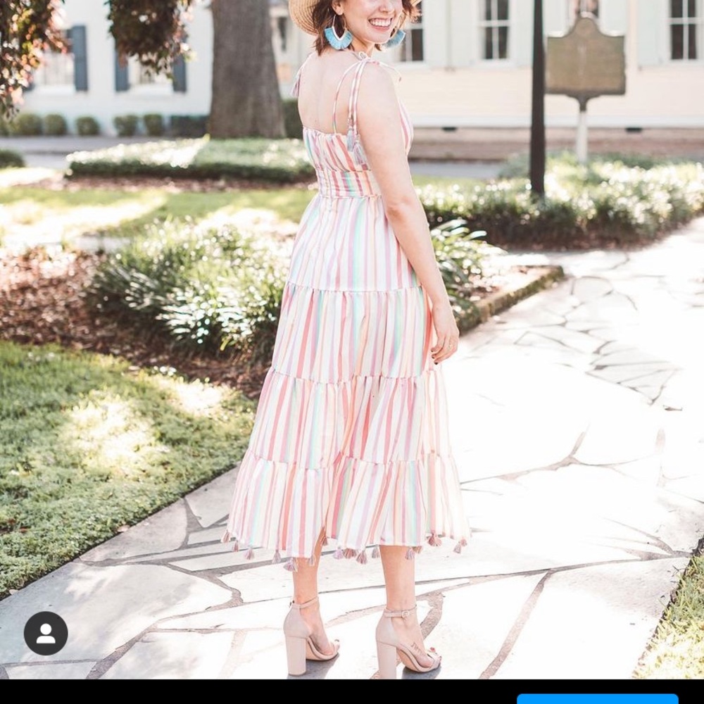 ChicWish Rainbow Midi Dress